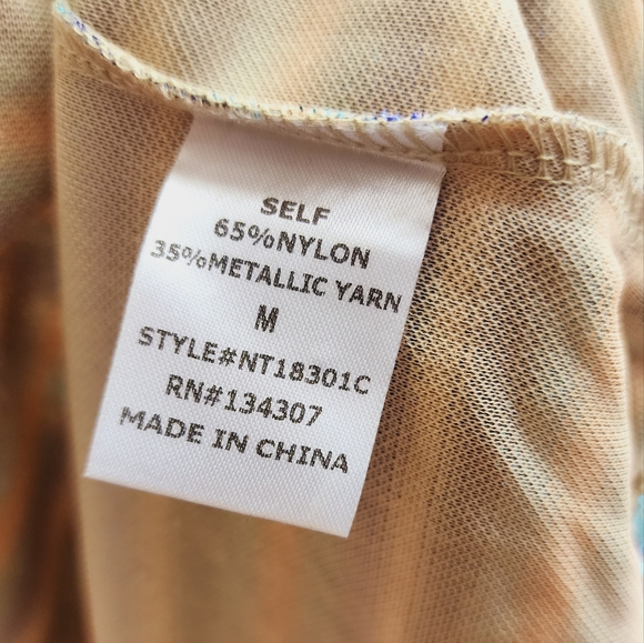 Lumière Metallic Stripe Crew Neck Relax Drop Shoulder Tee- (Medium)NEw - Picture 8 of 8